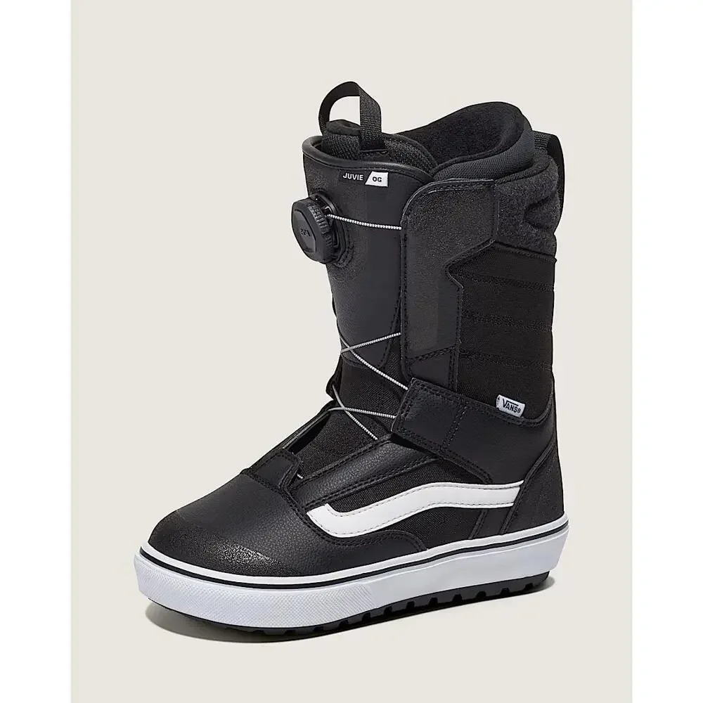 Vans Juvie OG VN0A4UVUBA2 Kids US 4 Black White Mid-Calf Snowboard Boot JOBB096